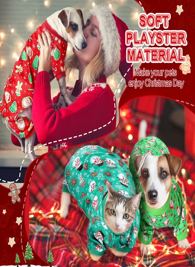 بيجامات عيد الميلاد للكلاب من SilTriangle، 6 قطع، بتصميمات بابا نويل ورجل الثلج ورجل خبز الزنجبيل، بيجامات عيد الميلاد للكلاب، ملابس دافئة لطيفة للجراء في عيد الميلاد، ملابس بيجامات للحيوانات الأليفة لعطلة الشتاء (صغير) - Image 4